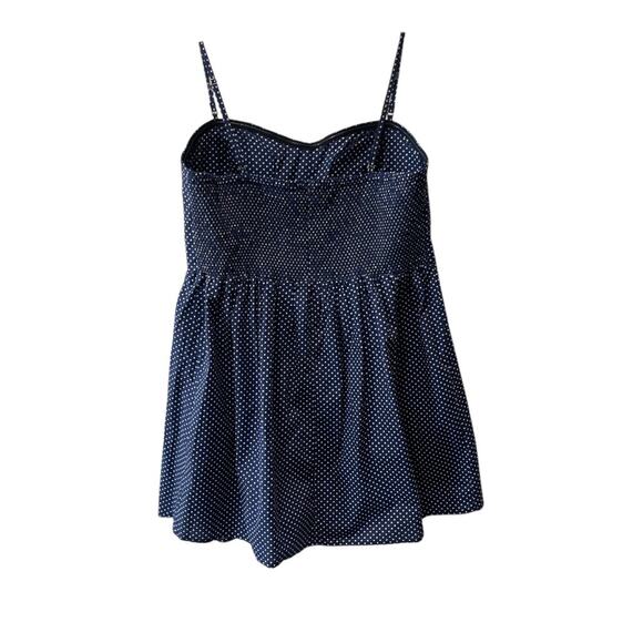 Haute Fox Polka Dot Spaghetti Strap Mini Dress Navy White Size 3X - Picture 4 of 9